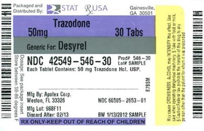 Trazodone 50 mg Label Image (Trazodone 50 mg Label  42549)